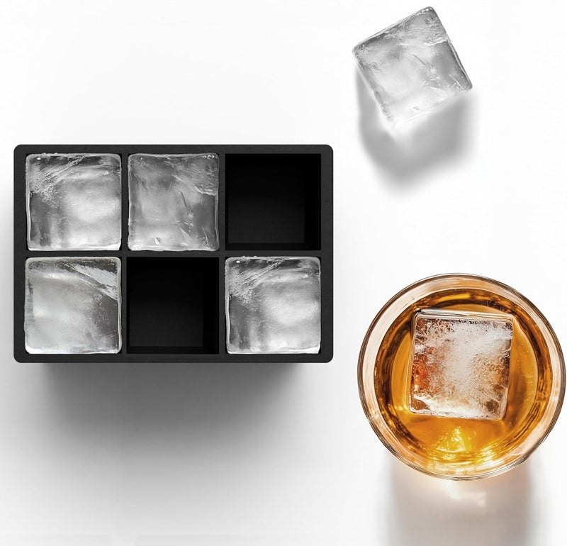glacio Silicone Ice Cube Trays – Large Silicone Molds for 2-Inch Ice Cubes and Spheres Whiskey Ice Cube Trays with Lids for Cocktails & Bourbon – Set of 2 - Image 4